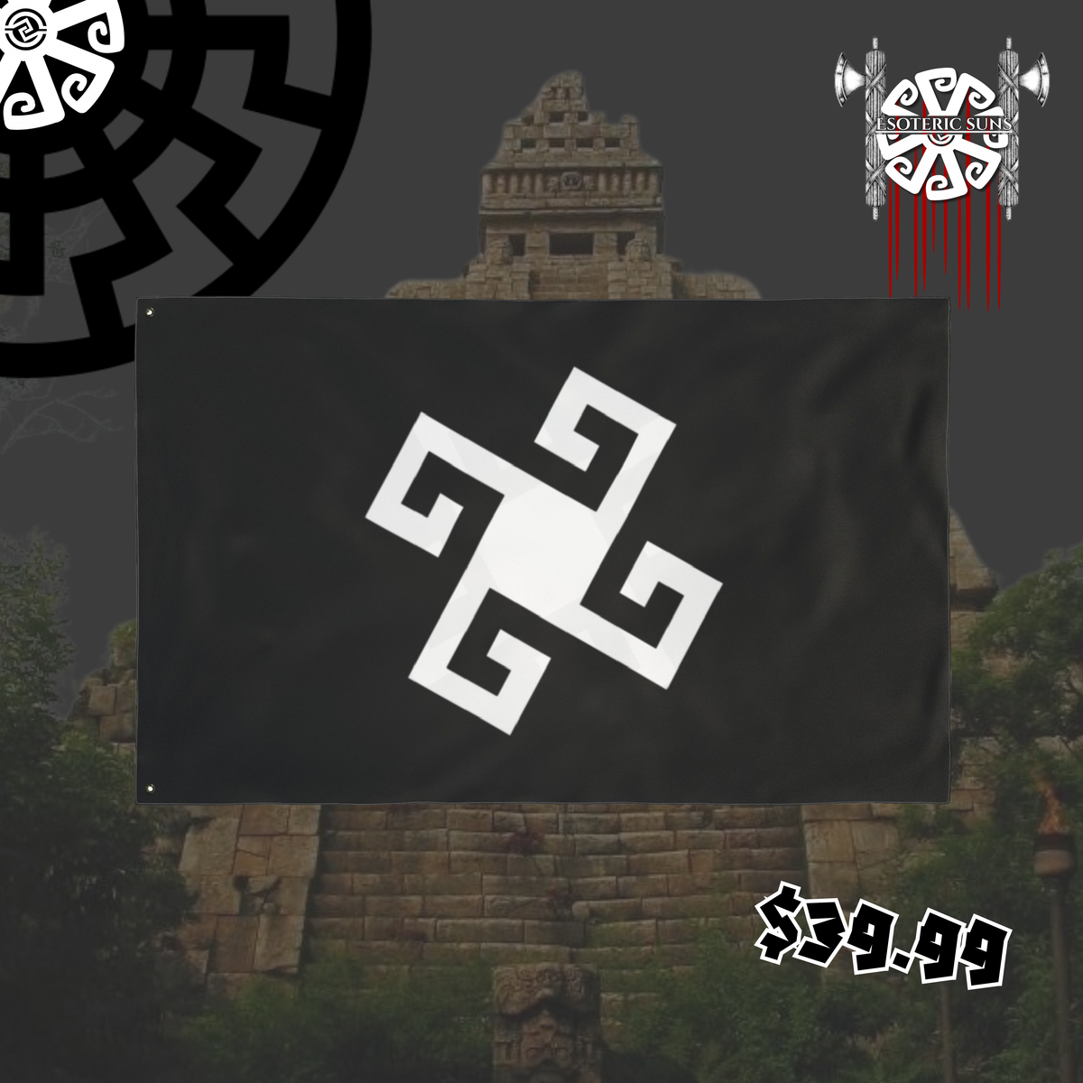 Aztec Swastika | Double Sided Flag